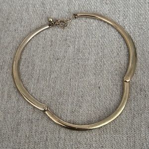 Vintage minimal sculptural gold choker necklace